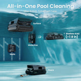 Aiper Scuba V3 Ultra AI-Cognitive Robotic Pool Cleaner & Skimmer with Dual-Camera AI Vision, All-in-One Cleaning, 8,500 GPH Suction, Smart Surface Parking & Multi-Layer Filtration, Grey