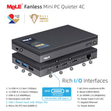 MeLE Fanless Mini PC Quieter 4C N150, 16GB RAM 512GB Storage, Win11 Pro
