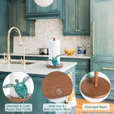 Turtle Paper Towel Holder - Coastal Decor for Home Ocean Decor Beach House Beachy Themed, Sea Turtle Gifts for Women, Cute Decorative Paper Towel Holder Stand Countertop Kitchen Nautical Teal Wood
