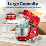 VIVOHOME 6-in-1 Stand Mixer, 8.5 Quart Electric Tilt-Head Kitchen Mixer with Bowl, Multifunctional Food Mixer for Cake, Bread, and Dough, Red