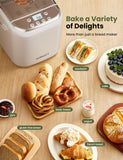 SUMSATY Bread Maker, 2.2LB 16-in-1 Bread Machine, Automatic Bread Maker Machine with Nonstick Pan & 15H Timer & 1H Keep Warm for Beginner, Breadmaker with Gluten-Free, French, Yogurt, Recipe