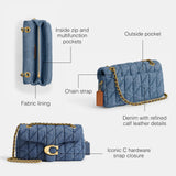 Coach Women's Quilted Denim Tabby Shoulder Bag 26, Indigo