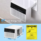 Electactic U-shaped Window Air Conditioner,AC Window Unit Cools Up 550 Sq.ft, Saddle Air Conditioner Window Unit with Full Window View,Low Noise,6 Modes, Easy to Install,White,12000BTU