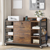 File Cabinet, Filing Cabinet fits Legal/Letter Size, 2 Drawer File Cabinets for Home Office with Lock