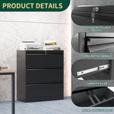 3 Drawer Lateral File Cabinet with Lock, Metal File Cabinets for Home Office