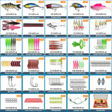 Fishing Lures - Fishing Kit Included 193Pcs Fishing Accessories and Tackle Box, Frogs, Minnows, Soft Baits, Hooks & Weights Accessories Gear Gift for Men Freshwater Bass Trout