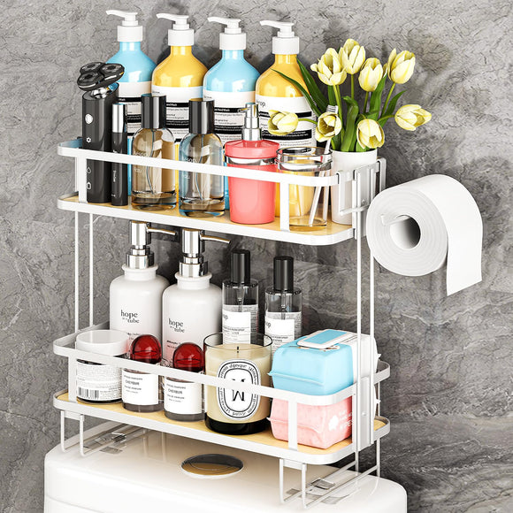 Storage-Shelf, Over Toilet Bathroom Organizer, Large Capacity, No Drilling Installation LAMU