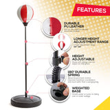 Whoobli Punching Bag for Kids Incl Boxing Gloves | 3-10 Years Old Adjustable Kids Punching Bag with Stand | Boxing Bag Set Toy for Boys & Girls (Red White); New 2025 whoobli