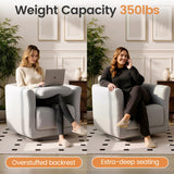 LuvnVirtue 360° Swivel Barrel Accent Chair for Living Room & Bedroom(Grey)