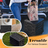 Foldable Shopping Cart with Wheels, Collapsible Rolling Crate for Groceries, Folding Storage Box with Handle,