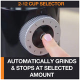 KRUPS Precision Burr Coffee Grinder: 12 Settings, 8 oz Capacity for Drip, French Press, Espresso, Pour Over, Cold Brew - Stainless Steel, 110W, Auto-Stop, Easy Clean - Coffee Grinders for Home Use