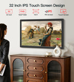 BIGASUO 32" Large Digital Picture Frame with FHD 1920x1080 Touch Display