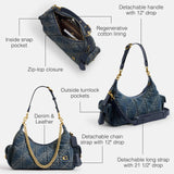 Coach Soft Quilted Loved Denim Pocket Juliet Bag 30