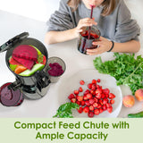 Juicer Machines,Fretta Cold Press Juicer Machines with American-Sourced PCTG Material,Fit Whole Fruits & Vegetables,Easy to Clean,Truly BPA-Free,Classic Black