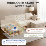 NABUMI 107'' Modular Sectional Sofa, Deep Seat Boneless Couch with Storage