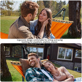 Tranquillo Sturdy Steel Hammock with Stand Premium Cotton Canvas Hammock, 600 lbs Capacity Hammock Stand Folding, Portable 30-Second Fold Unfold Hammock for Camping, Orange