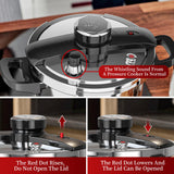 TIBORANG 6.3 QT Stainless Steel Pressure Cooker, [Multi-Cooker for Gas & Induction Stove] [Saves 70% Cooking Time] [One-Hand Operation], Family Size for 2-3 People, Olla de Presion