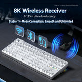 ZMX NUT87 Aluminum Custom Mechanical Keyboard,Hot-Swap Gasket Structure,Triple Mode 2.4G/Bt5.0/Wired,TKL 80% RGB Backlit 10000mAh Mechanical Keyboard for Game&Office,Orange-Feathers