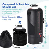 HappyPo Solar Camping Outdoor Shower Pump - Portable Shower Bag with Pressure Foot Pump with Temperature Indicator - Camp Water Equipment for Road Travel - Rinse Kit Portable Shower System