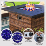 Sophia & William Metal Patio Furniture Set with Fire Pit Table, 5 Pieces