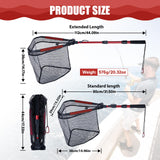 Goture Floating Fishing Net with Assist Handle, Aluminum Telescoping Handle, PVC Coated Nylon Mesh, Foldable Collapsible Fish Landing Net, Extendable Fish Nets for Kayak, Fly, Bass, Trout Fishing