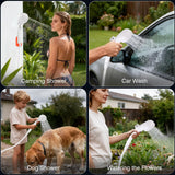 MarvinnanSlyke Portable Shower for Camping,7800mAh Rechargeable Camping Shower Pump,IPX8 Waterproof Outdoor Shower with LED Display and 3 Spray Modes for Hiking,Travel, Pet, Car Wash,RV Life