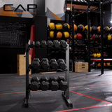 CAP 280 LB, 550 LB, 1200 LB Dumbbell Set with Horizontal 2-3 Tier Rack