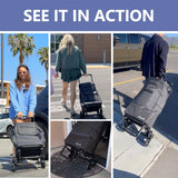 KEDSUM 2 in 1 Grocery Cart on Wheels for Stairs, 60L/300LBS Shopping Carts for Groceries, Stair Climbing Cart, Black