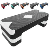 GYMMAGE Aerobic Exercise Stepper - Adjustable Workout Platform, 26.5" Step Deck with 4", 6", 8" Height Risers, Women's Home Gym Cardio Fitness