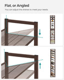 SONGMICS Shoe Rack, 12-Tier Shoe Organizer, Metal Rack for Garage, Set of 2, 6-Tier Stackable Shelf, with Adjustable Flat or Angled Shelves, Holds 48-60 Pairs, Bronze ULMR12A