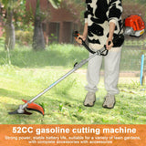 Haibinsuo Lawn Mower, 52CC Gas Weed Trimmer, Cordless Hedge Trimmer, 2-Stroke Brush Cutter, Brush Orange