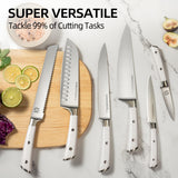 Knife Set Premium, Japanese 15 Pcs High Carbon Stainless Steel Kitchen Knife Block Set with Sharpener, Razor Sharp Knives Set for Kitchen
