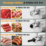 Facelle Electric Meat Grinder for Home Use #5, Powerful Motor 2000W Max (300W rated), SUS Blades & 3/5/7mm Grinding Plates,Sausage Stuffer & Kubbe Kit, Food Grinder for Burgers, Kibbeh, Beef Sticks