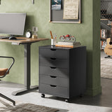 DEVAISE 5-Drawer Filing Cabinet, Under Desk file Cabinet, Black