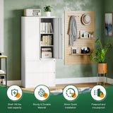 Letaya Metal Storage Cabinets for Home Office,File Cabinet-2 Drawers with Lock and Adjustable Shelves-Hang Legal/Letter/A4/F4 Size Filing-White