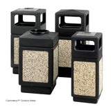 Safco Canmeleon Trash Can, 30 Gallons, Indoor and Outdoor Use, Durable & Weather-Resistant Commercial Garbage Can with Ashtray and Stone Panels, Black