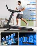 LONTEK Treadmill with Auto 20% Incline, Treadmills for Home, Portable Treadmill with 400lb Capacity Weight, 3.5HP Quiet Running Machine with Adjustable Handle Height, 42.5"× 16.2" Widen Running Area