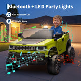 Garvee 24v Licensed Kids Ride on Car, 2 Seater Electric Truck for Big Kids with Parent Remote Control, 3 Speeds, Bluetooth Music, LED Lights for Ages 3-8
