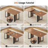 Itaar 5-Piece Dining Table Set for 4-6 People, 63" Extendable Kitchen Table and 4 Cushion Chairs
