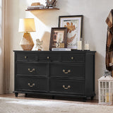 Joaxswe Bedroom Dresser Sets, 54" Wide 7 Drawers Dresser and 45" Tall 5 Drawers Dresser, Wooden 2 Piece Bedroom Furniture Set, Chest of Drawer for Bedroom, Home, Living Room, Hallway, Black