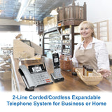 2-Line Corded/Cordless for Small Business w/Expandable to 12 Handsets AT&T