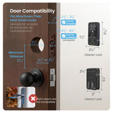 Lockly Secure Pro Smart Door Lock,Fingerprint Keyless Entry Door Lock,Apple Home Key Compatible,Auto Lock, App Remote Control,IP65 Waterproof,Easy Installation