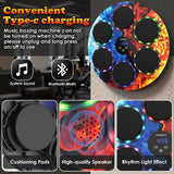 Music Boxing Machine with Boxing Gloves - Wall Mounted Punching Machine for Adults & Kids, 9-Speed Punch Game, Wall Boxing Punching Pad, Upgrade Gifts for Boys Age 6+ (Ice-Fire)