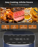 Nuwave Brio Plus Air Fryer 8 Qt, New & Improved, PFAS-FREE, 7 Digital One-Touch Cook Functions that AIR FRY, BAKE, ROAST, DEHYDRATE, TOAST, REHEAT, PREHEAT, 150 Presets, 50°F~400°F (Deep Blue)