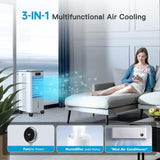 WICOLO Evaporative Air Cooler, Windowless Portable Air Conditioners Fan w/3 Modes & 3 Speeds, 12H Timer for Smart Auto-off, 2-Gal Tank for 20H Cooling,16FT Remote,No Hose Needed,46db Swamp Cooler