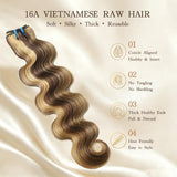 P4/27/613 Balayage Body Wave Bundles Human Hair, 3 Bundles 22 24 26 Inch