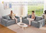 MAXYOYO Sofa Bed, 80-Inch Oversized Boneless Loveseat, 2 Cup Holders