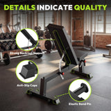HANDBODE Adjustable Weight Bench for Full Body Workout, 1300 lb Weight Capacity Bench Press Bench of Home Gym Strength Training, Incline Upright Flat Utility Workout Bench with 225 lb Dumbbell Set