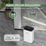 HOGARLABS 30 Pint Dehumidifiers for Home and Basements, with 3 Working Modes, Overflow Protection, and Auto Shut off Restart. Ultra Silent Dehumidifier with Drain Hose and Digital Control Panel.