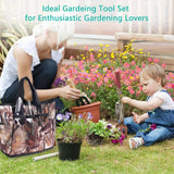 Garden Tool Set, 7 Pcs Floral Gardening Set for Women Leaf Camouflage Gardening Kit with Garden Tool Bag
